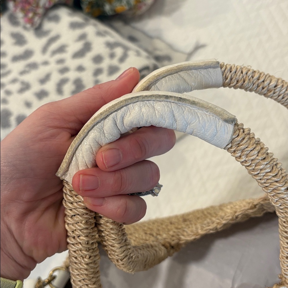 Clare V. Circle Woven Handbag with White Accents - Picture 3 of 4